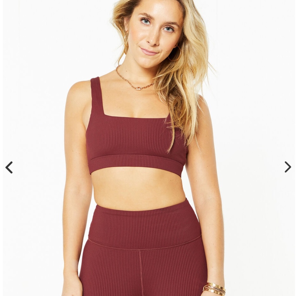 NEW SoulCycle Burgundy Ribbed Set - Picture 3 of 11